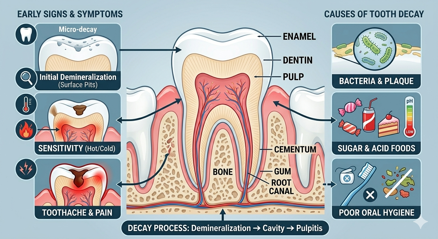 cavity and  tooth decay